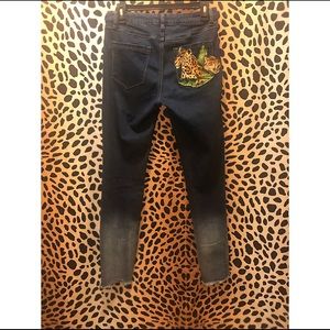 Custom Leopard Patch Jeans